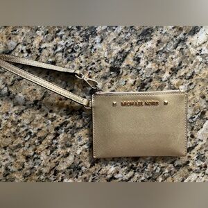 Michael Kors Metallic Gold Wristlet